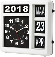 Wandklok Perel Flipover 31cm zwart/wit-2