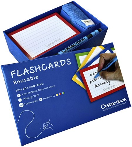 Flashcard Correctbook 75mmx110mm lijn assorti