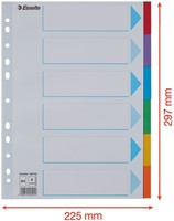 Tabbladen Esselte Standaard A4 6-delig karton 11-rings met voorblad assorti-2