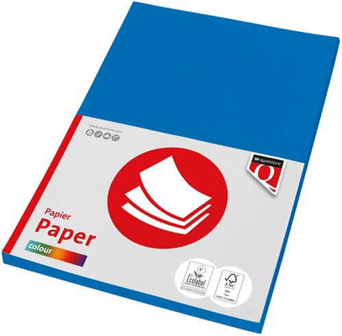 Kopieerpapier Quantore Colour A4 160gr diepblauw 50 vel