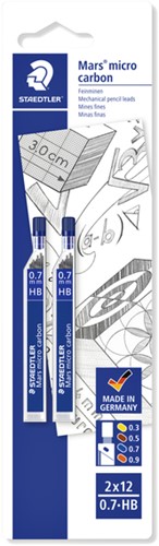Potloodstift Staedtler Mars Carbon Micro 0.7mm HB blister 2 stuks