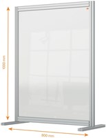 Bureauscherm Nobo Modulair transparant acryl 80x100cm-2