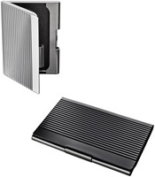 Visitekaarthouder Sigel VZ134 voor 20 kaarten 91x58mm aluminium mat zwart-1