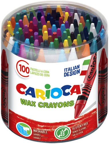 Waskrijtjes Carioca pot à 100 stuks kleuren