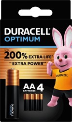 Batterij Duracell Optimum 200% 4xAA