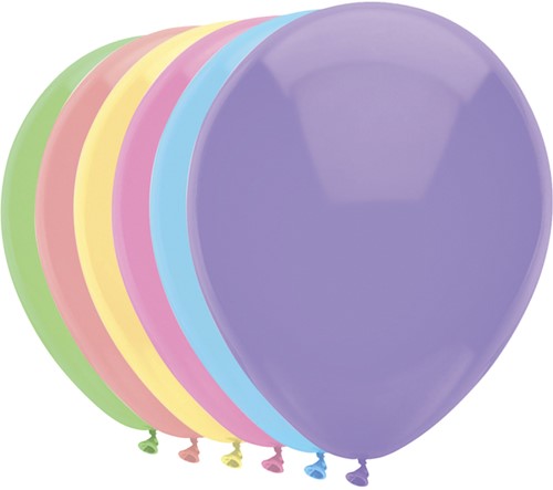 Ballon Haza uni 30cm 100 stuks pastel assorti