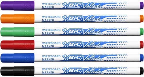 Whiteboardmarker Bic Velleda 1721 rond fijn assorti blister à 8 stuks-2