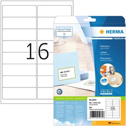 Etiket HERMA 5075 A4 99.1x33.8 mm premium 400stuks wit