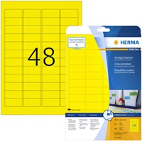 Etiket HERMA 4366 A4 45.7x21.2mm verwijderbaar geel