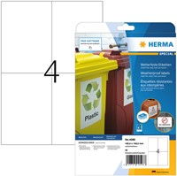 Etiket HERMA 4598 105x148mm A4 folie wit 40stuks