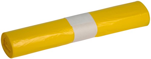 Afvalzak Powersterko HDPE T23 58x100cm 70L geel rol à 25 stuks