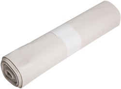Afvalzak Powersterko LDPE T100R 90x120cm 190L wit rol à 10 stuks