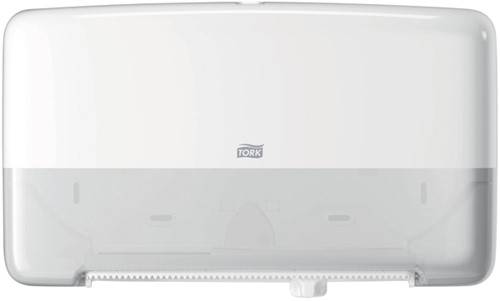 Toiletpapierdispenser Tork Twin Mini T2 Elevation wit 555500-2