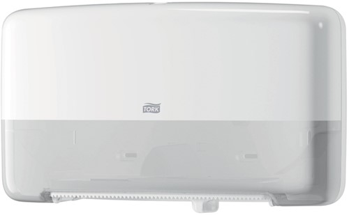 Toiletpapierdispenser Tork Twin Mini T2 Elevation wit 555500-3