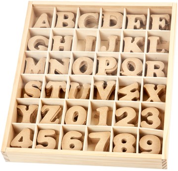 Letters en cijfers Creativ Company 4cm 288 stuks MDF