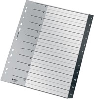 Tabblad Leitz Recycle A4 11-gaats 1-12 extra breed PP-2