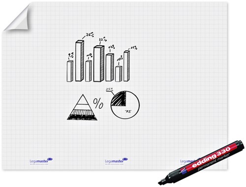 Magic-Chart Legamaster flipchart XL 90x120cm wit met ruit-3