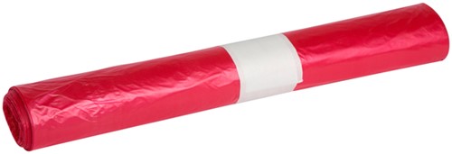 Afvalzak Powersterko HDPE T25 70x110cm 120L rood rol à 20 stuks