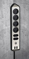 Stekkerdoos Brennenstuhl bureau Estilo 6 voudig inclusief 2 USB 2 meter zwart/zilver-2