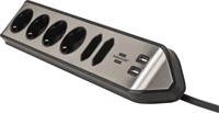 Stekkerdoos Brennenstuhl bureau Estilo 6 voudig inclusief 2 USB 2 meter zwart/zilver-2