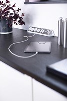 Stekkerdoos Brennenstuhl bureau Estilo 6 voudig inclusief 2 USB 2m meter wit/zilver-5