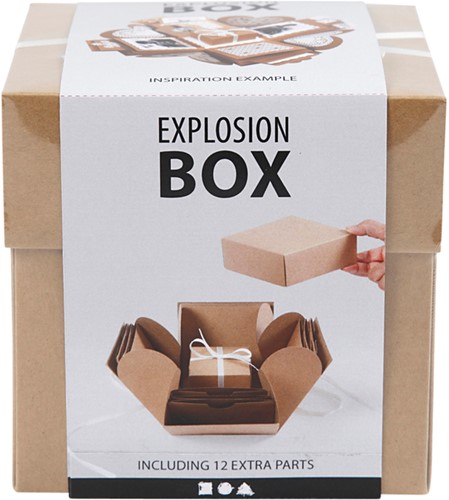 Explosion box Creotime 12x12x12cm naturel