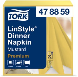 Dinnerservetten Tork LinStyle® 1/4-vouw 1-laags 50 stuks mosterdgeel 478882