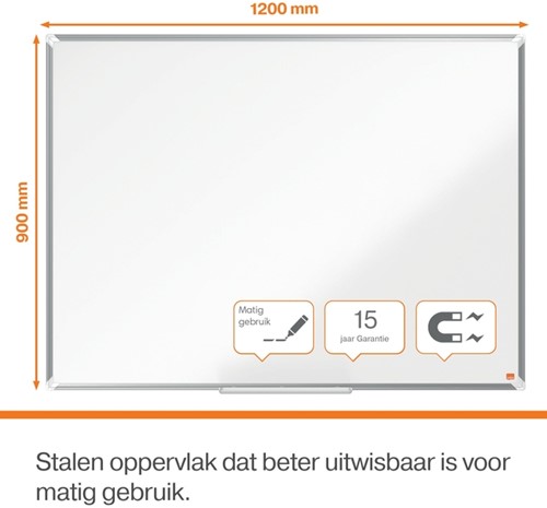 Whiteboard Nobo Premium Plus 90x120cm staal-3