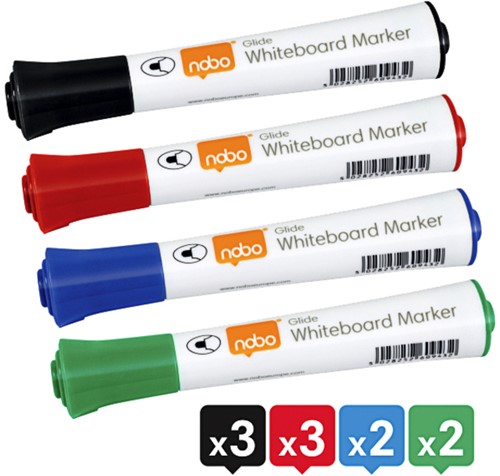 Viltstift Nobo whiteboard Glide rond assorti 2mm 10st-2