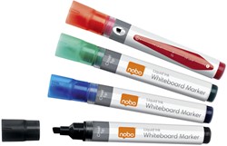 Viltstift Nobo whiteboard Liquid ink schuin assorti 4mm 4st