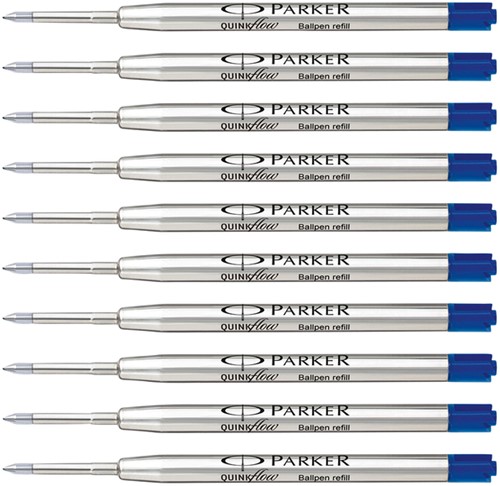Balpenvulling Parker Quinkflow blauw 0.7mm blister à 10 stuks-3