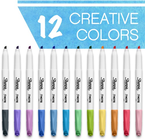 Markeerstift Sharpie S-note assorti blister à 12 stuks-3
