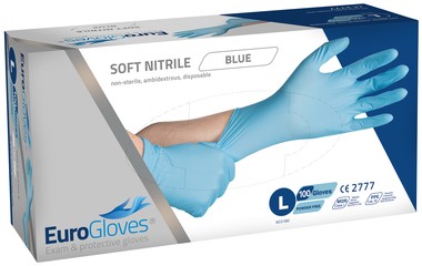 Handschoen Eurogloves nitril L blauw 100 stuks