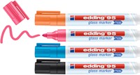 Viltstift edding 95 glasbord rond 1.5-3mm inclusief zwart assorti 4 stuks-2