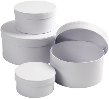 Ronde dozen karton Creotime wit assorti