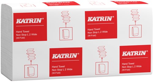 Handdoek Katrin w-vouw 2-laags 240x320mm 25x120 vel wit 61549