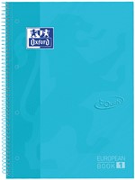 Notitieboek Oxford Touch Europeanbook A4+ 4-gaats lijn 80vel pastel blauw