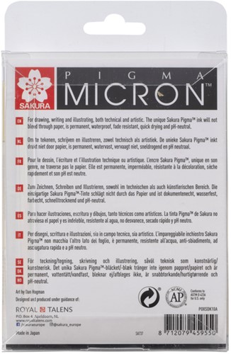 Fineliner Sakura Pigma Micron set à 10 schrijfbreedtes zwart-2