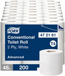 Toiletpapier Tork T4 advanced 2-laags 200vel wit 472161