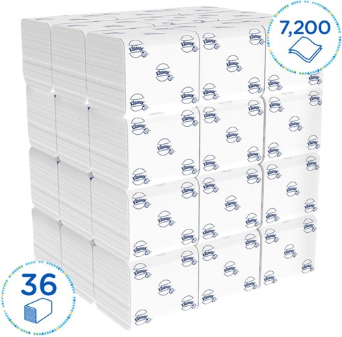 Toiletpapier Kleenex gevouwen 2-laags 110x186mm wit 8408-2