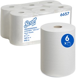 Handdoekrol Scott Slimroll 1-laags 165m wit 6657