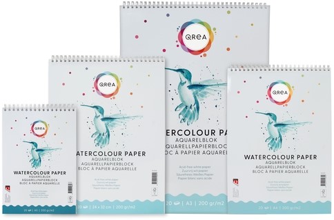 Aquarelblok Qrea A5 20 vel 200gr spiraal-2