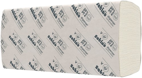 Handdoek Satino PT3 Comfort v-vouw 2-laags 250x230mm 20x160 vel naturel 277200-2