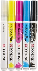 Brushpen Talens Ecoline set á 5 stuks primair