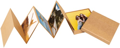 Leporello box walther design 11 foto's formaat 10x10cm kraft-2