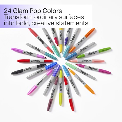 Viltstift Sharpie Glampop fijn assorti blister à 5 stuks-2