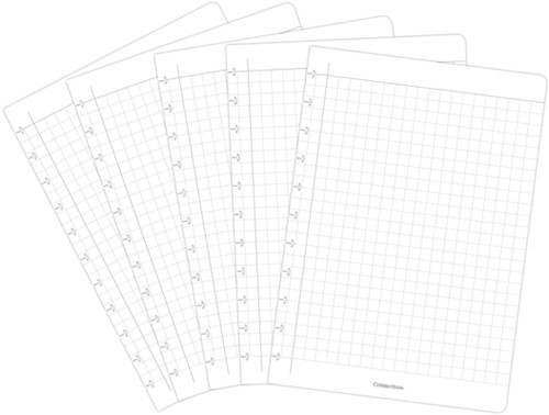 Uitbreidingsset Correctbook A4 ruit 10x10mm 5 bladen