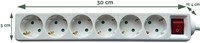 Stekkerdoos BRASQ  6 voudig 3 meter wit-2
