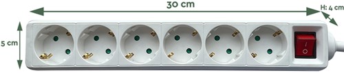 Stekkerdoos BRASQ  6 voudig 3 meter wit-2