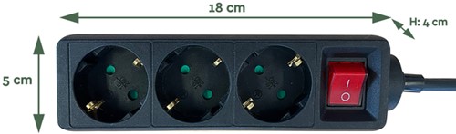 Stekkerdoos BRASQ  3 voudig 3 meter zwart-2